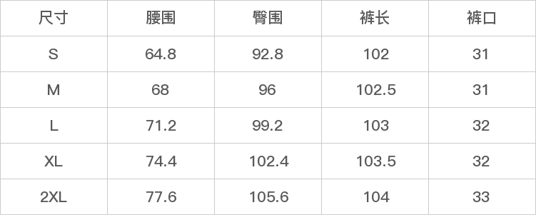 GD-AZMLA5010-尺码表