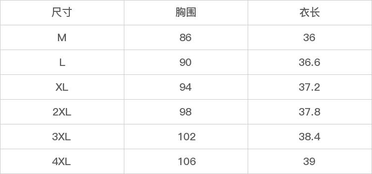 DK-SZYX3330-尺码表